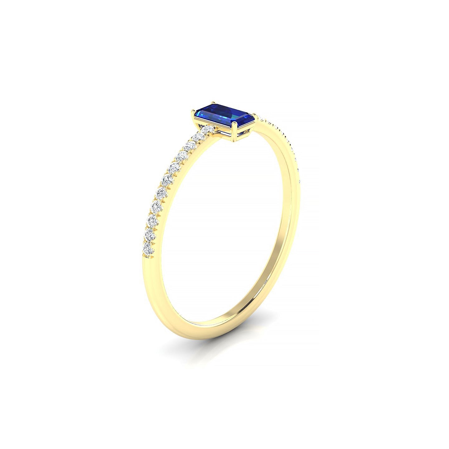 Timeless | 18k Yellow Gold 5 x 3 mm Emerald Sapphire Ring