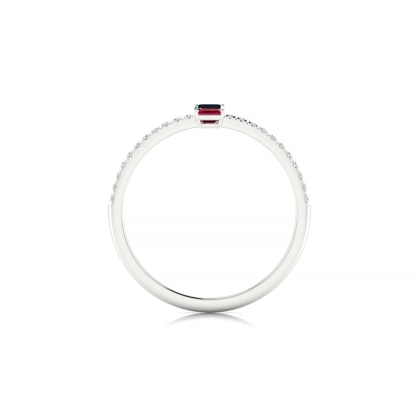 Timeless | 18k White Gold 5 x 3 mm Emerald Ruby Ring