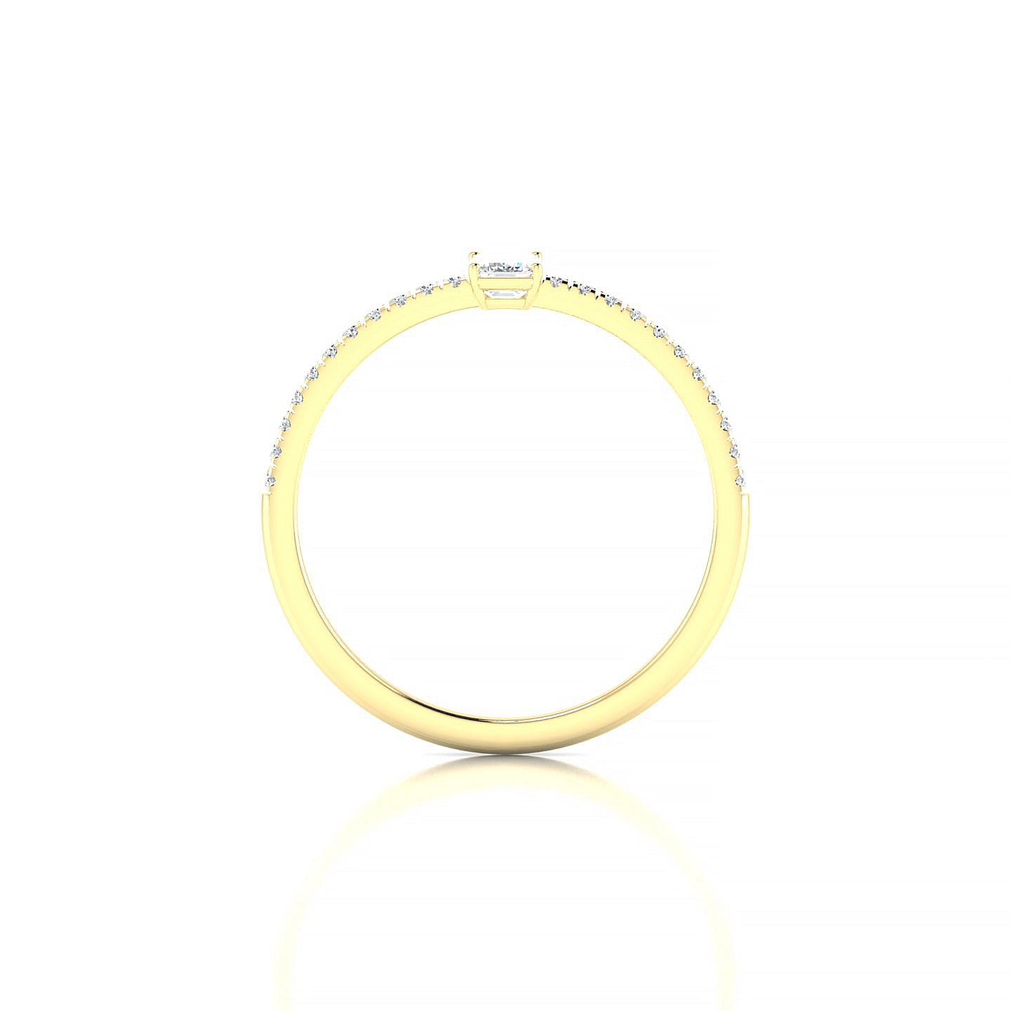 Timeless | 18k Yellow Gold 5 x 3 mm Emerald Diamond Ring