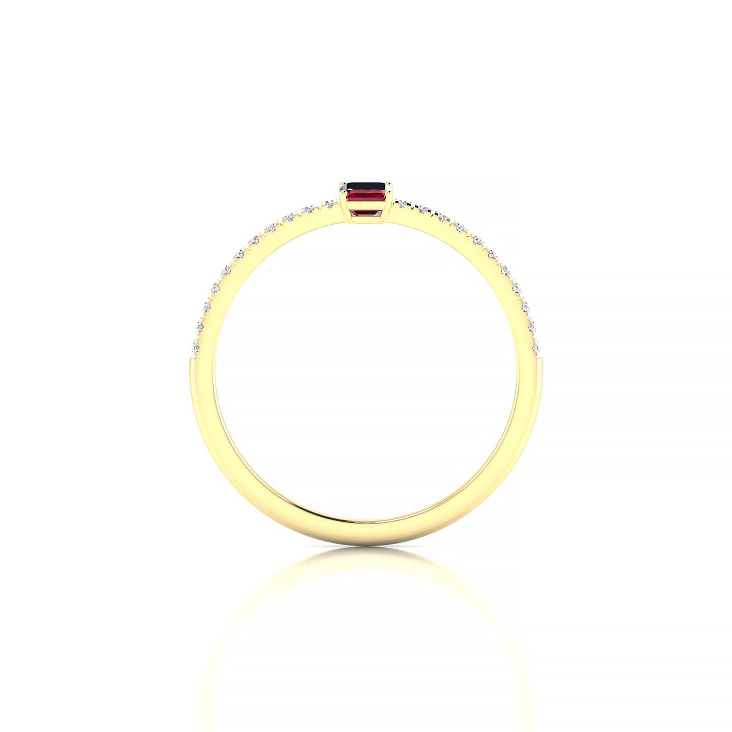 Timeless | 18k Yellow Gold 5 x 3 mm Emerald Ruby Ring