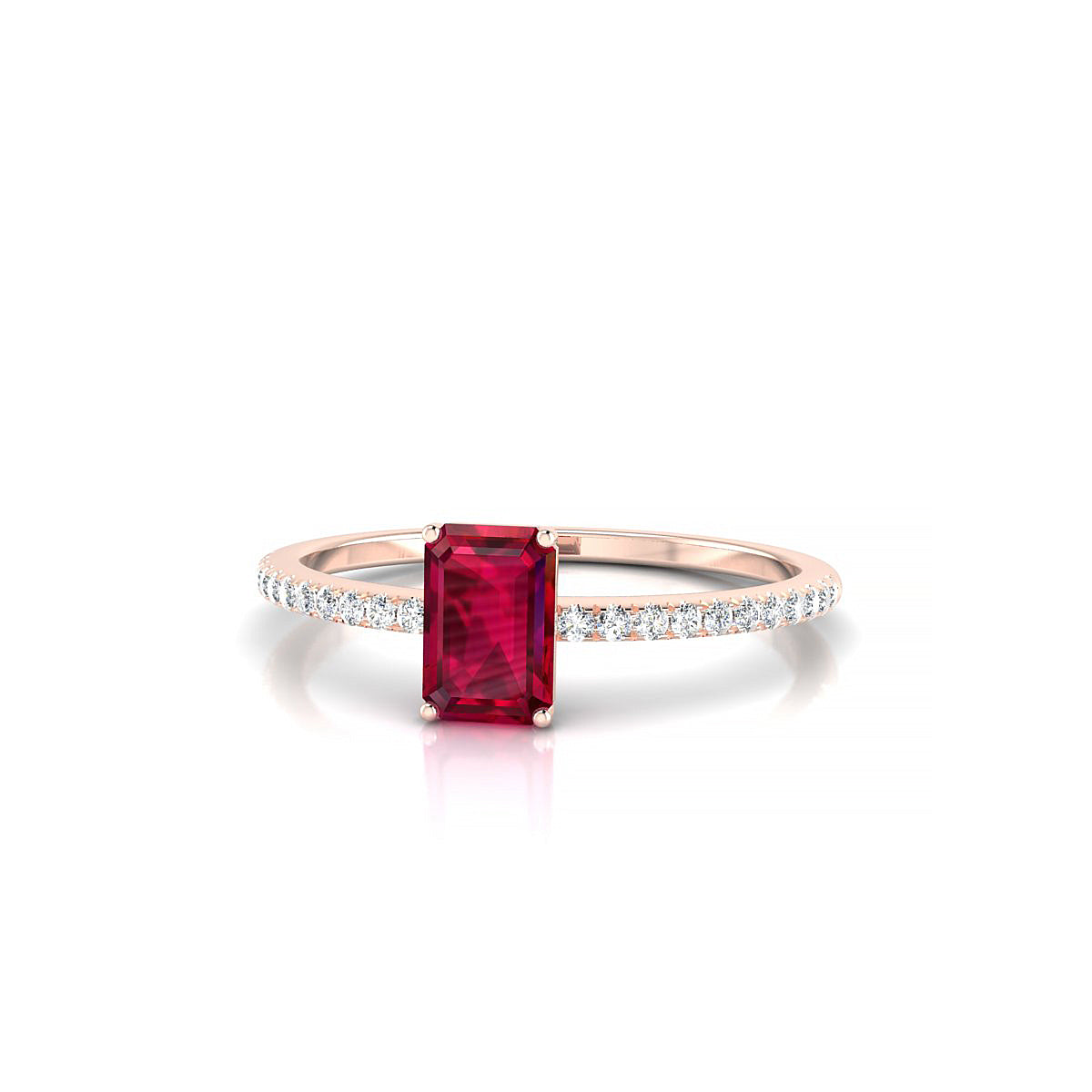 Timeless | 18k Rose Gold 6 x 4 mm Emerald Ruby Ring