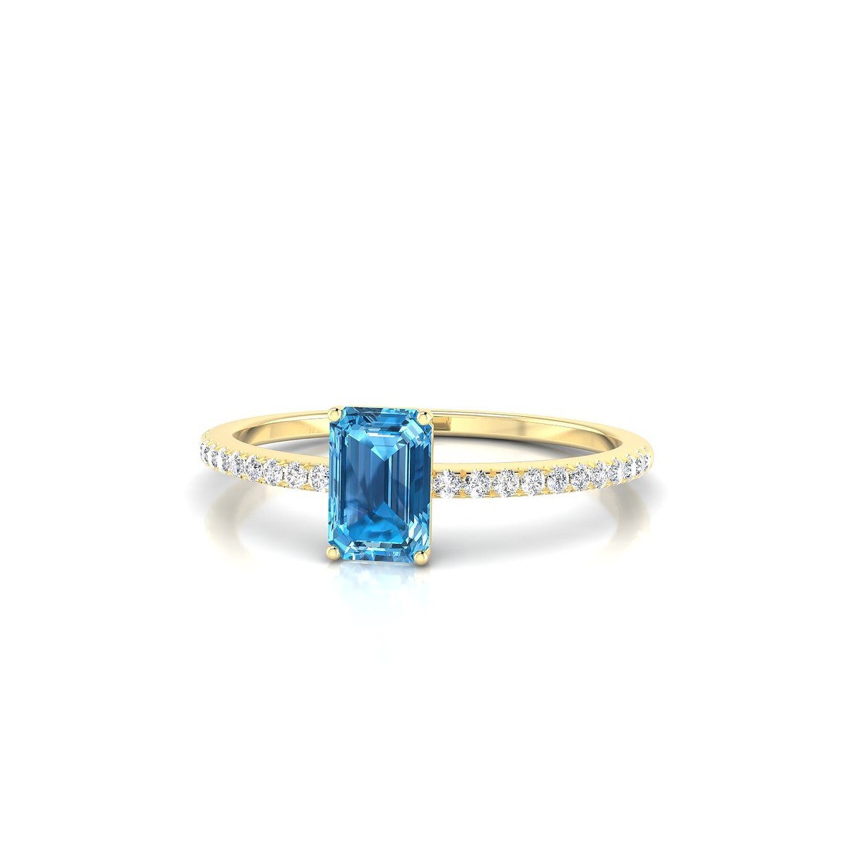 Timeless | 18k Yellow Gold 6 x 4 mm Emerald Topaz Ring