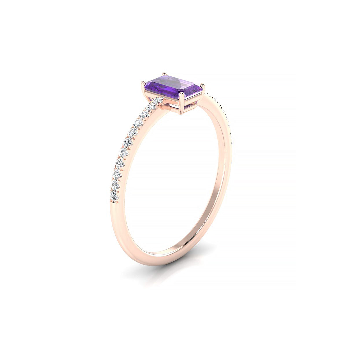 Timeless | 18k Rose Gold 6 x 4 mm Emerald Amethyst Ring