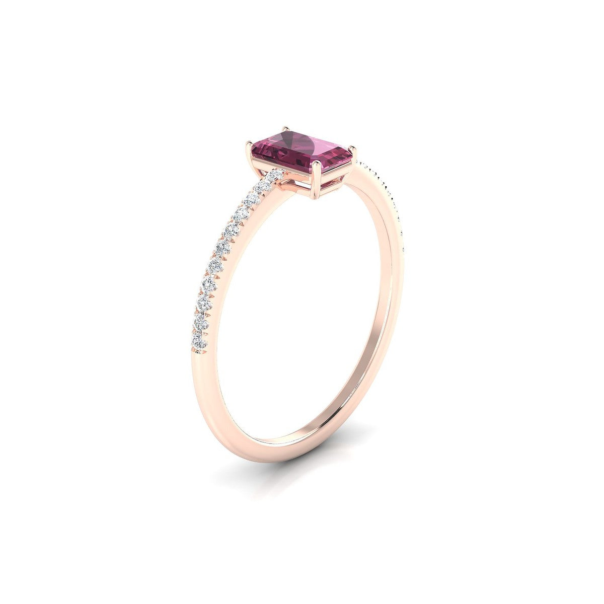 Timeless | 18k Rose Gold 6 x 4 mm Emerald Rhodolite Ring