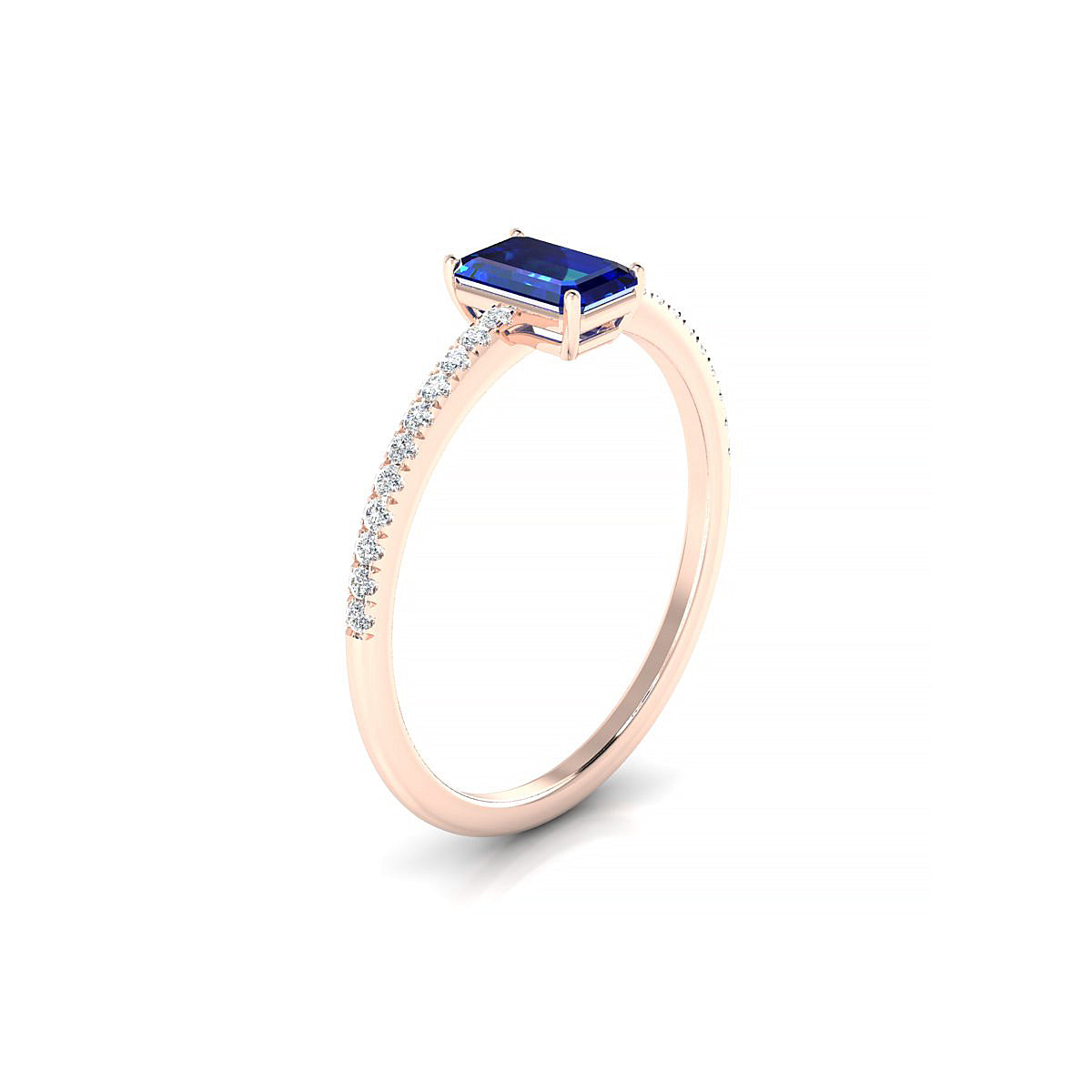 Timeless | 18k Rose Gold 6 x 4 mm Emerald Sapphire Ring
