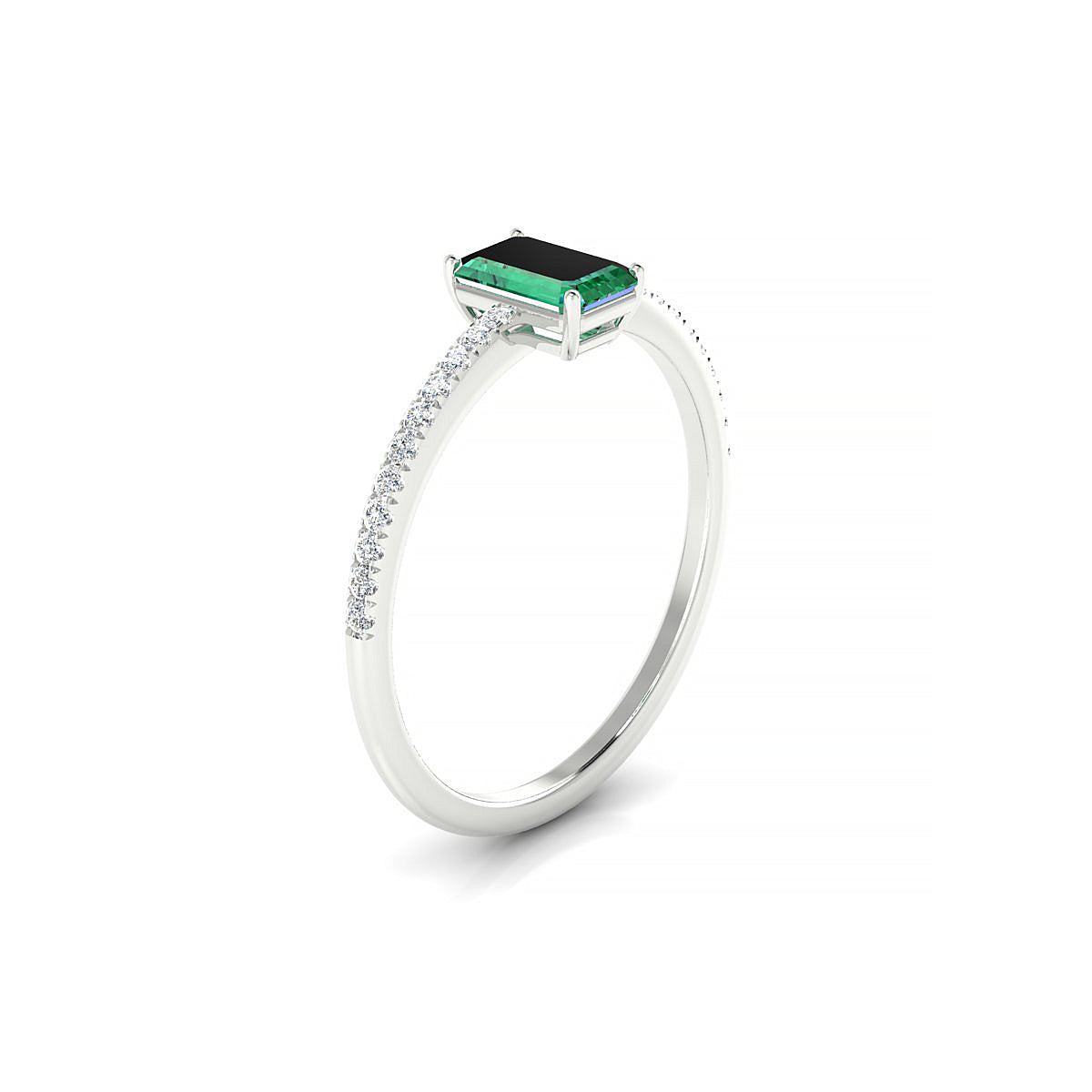 Timeless | 18k White Gold 6 x 4 mm Emerald Emerald Ring