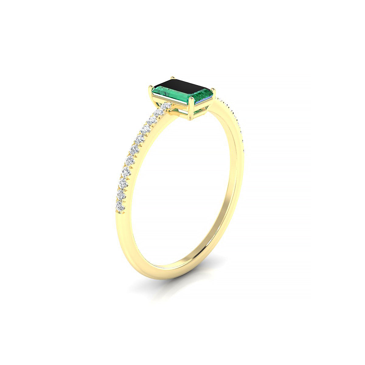 Timeless | 18k Yellow Gold 6 x 4 mm Emerald Emerald Ring