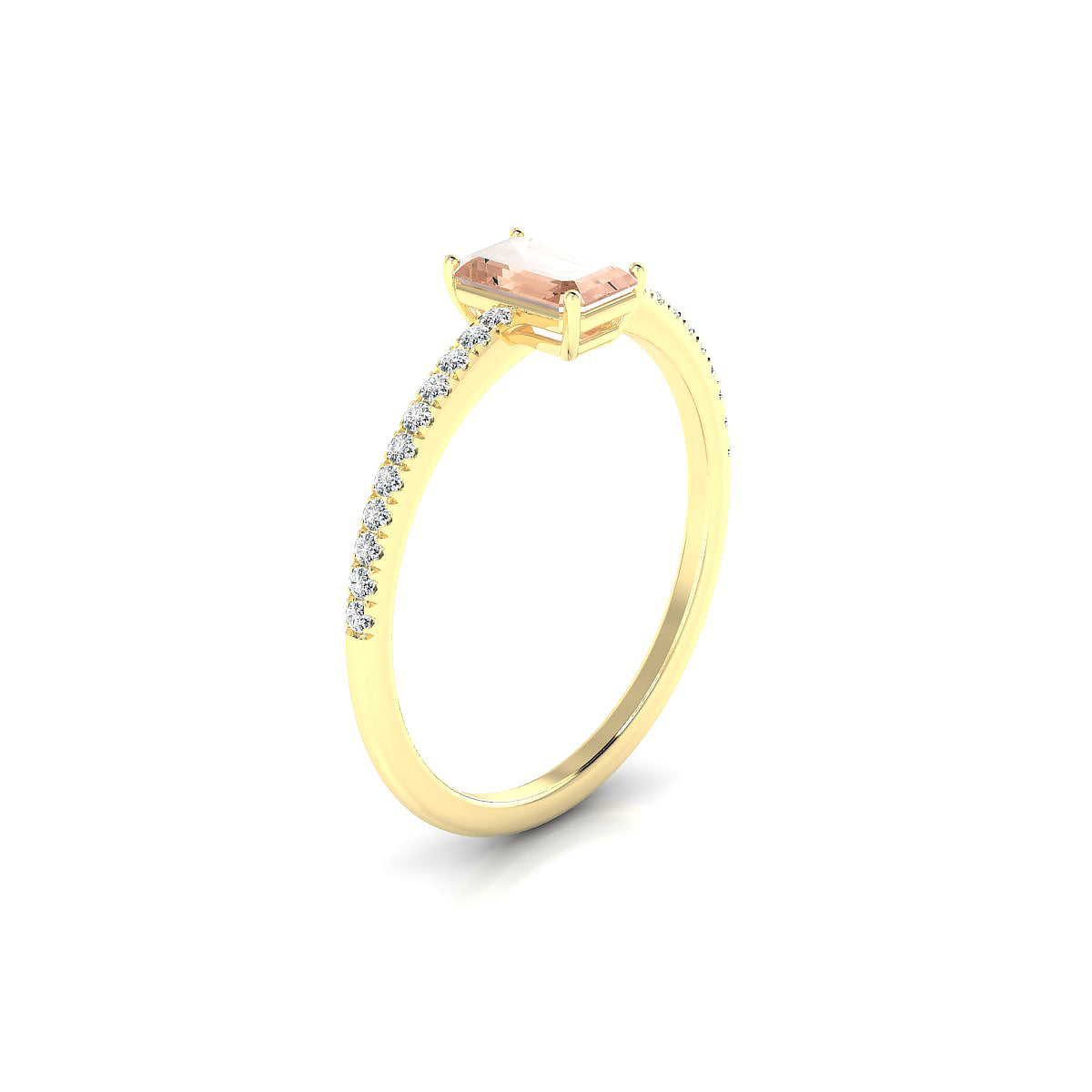 Timeless | 18k Yellow Gold 6 x 4 mm Emerald Morganite Ring
