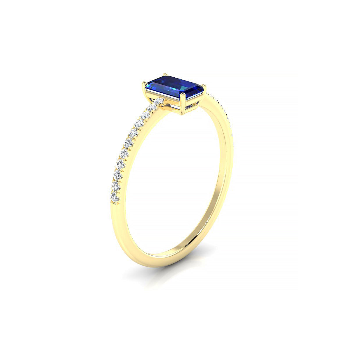 Timeless | 18k Yellow Gold 6 x 4 mm Emerald Sapphire Ring