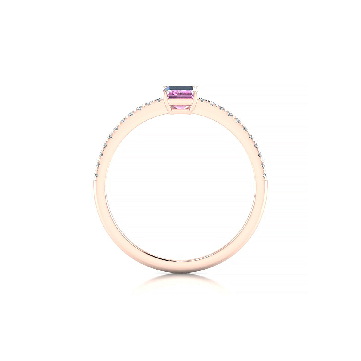 Timeless | 18k Rose Gold 6 x 4 mm Emerald Pink Sapphire Ring