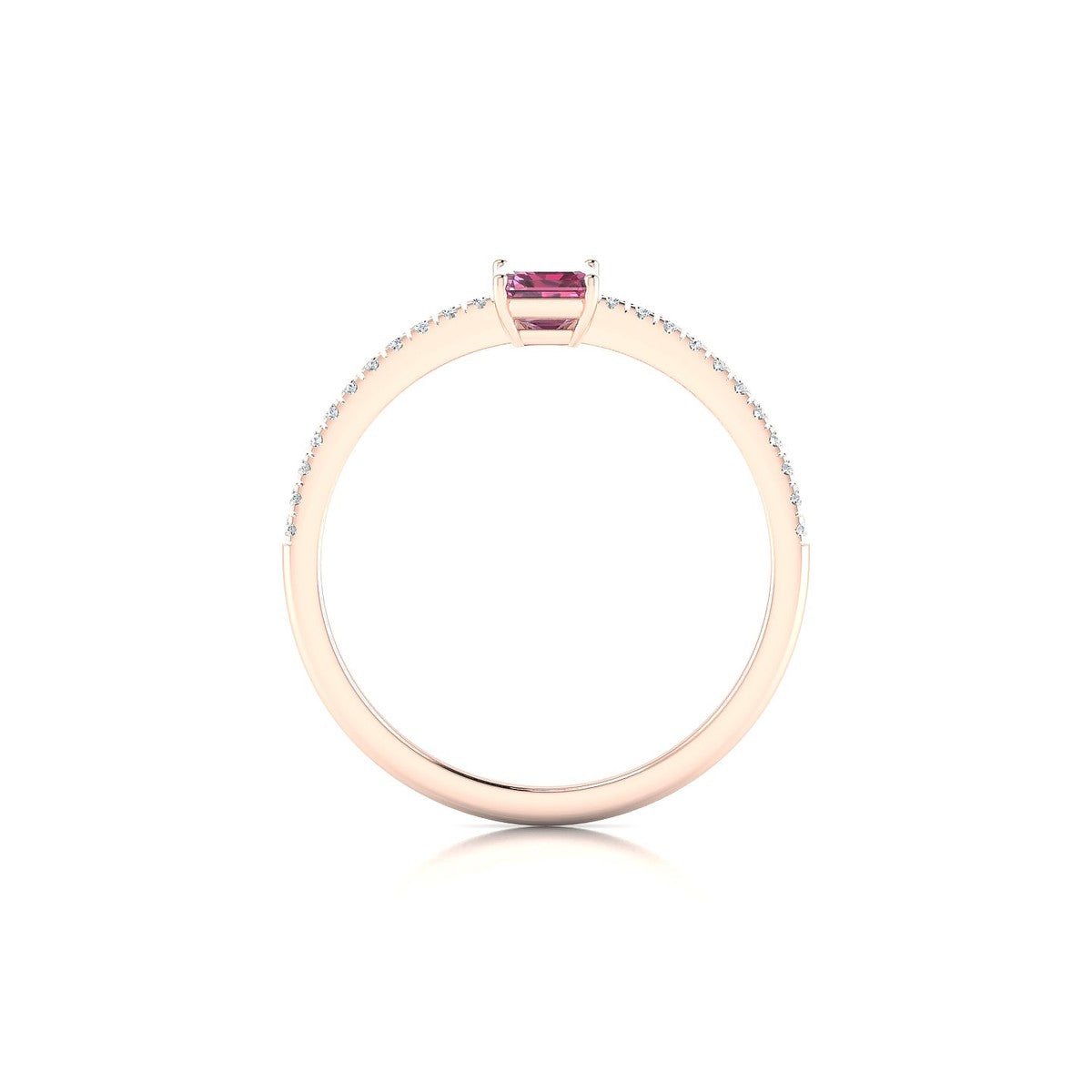 Timeless | 18k Rose Gold 6 x 4 mm Emerald Rhodolite Ring