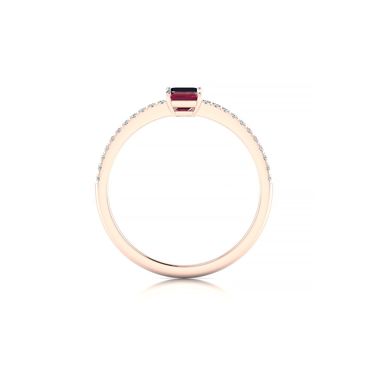 Timeless | 18k Rose Gold 6 x 4 mm Emerald Ruby Ring