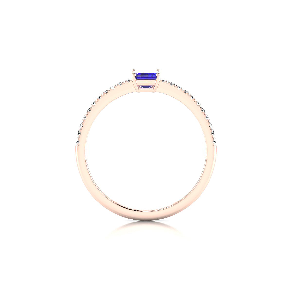 Timeless | 18k Rose Gold 6 x 4 mm Emerald Tanzanite Ring
