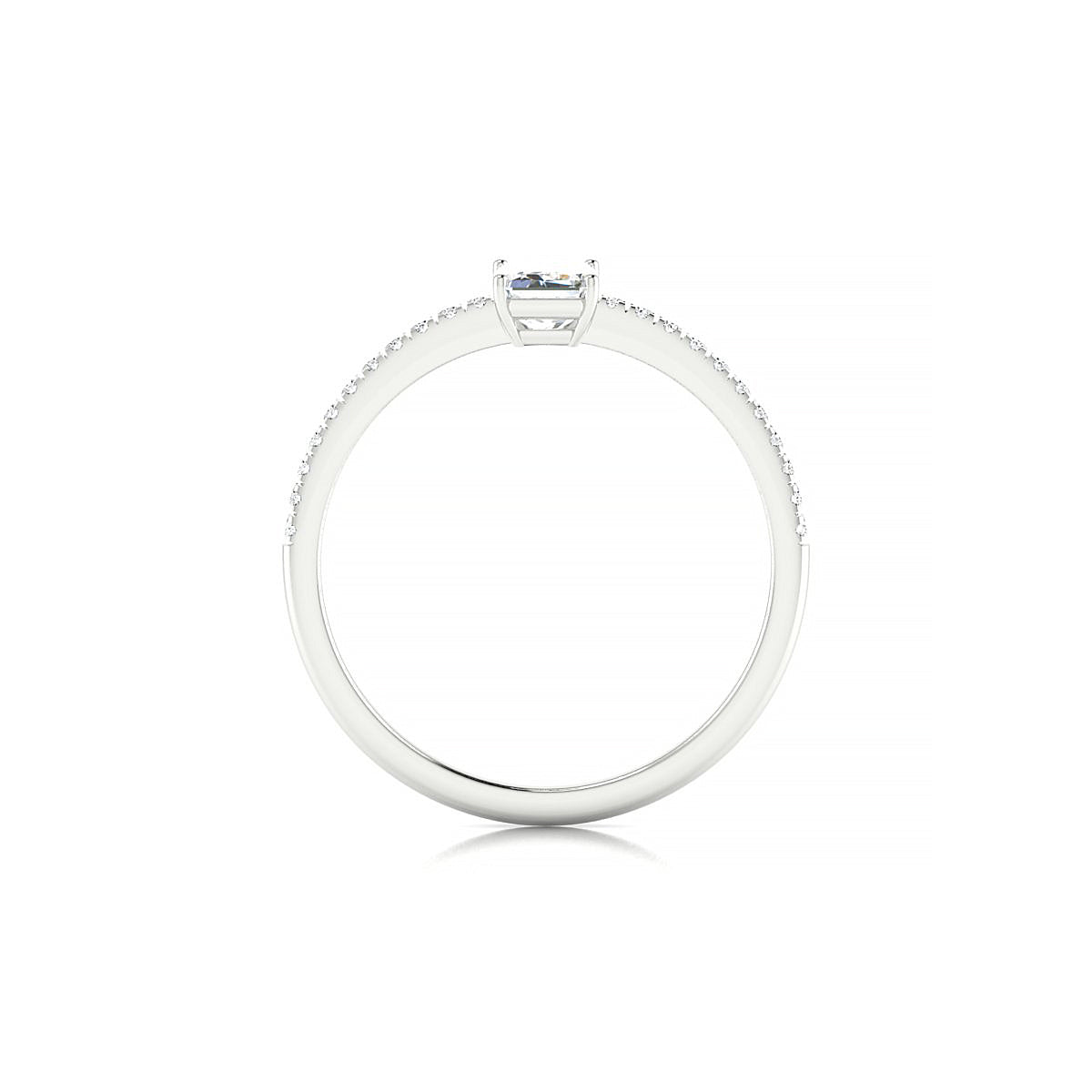Timeless | 18k White Gold 6 x 4 mm Emerald Diamond Ring