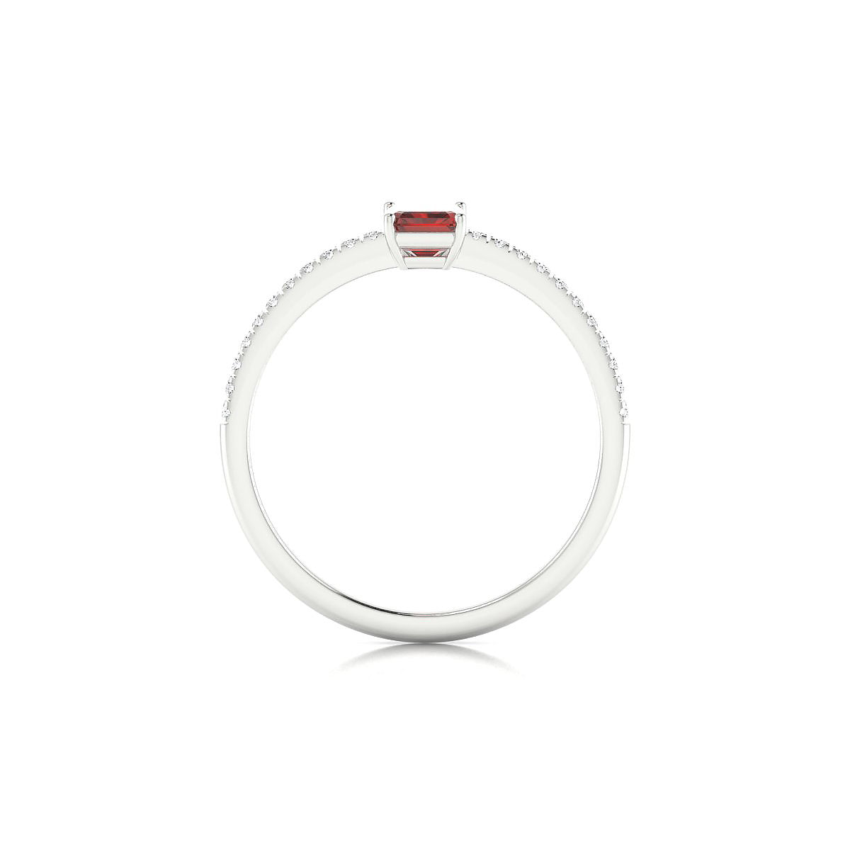 Timeless | 18k White Gold 6 x 4 mm Emerald Garnet Ring