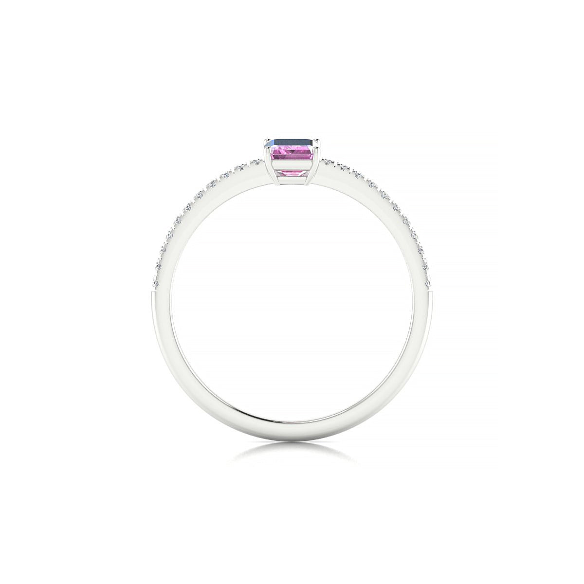 Timeless | 18k White Gold 6 x 4 mm Emerald Pink Sapphire Ring