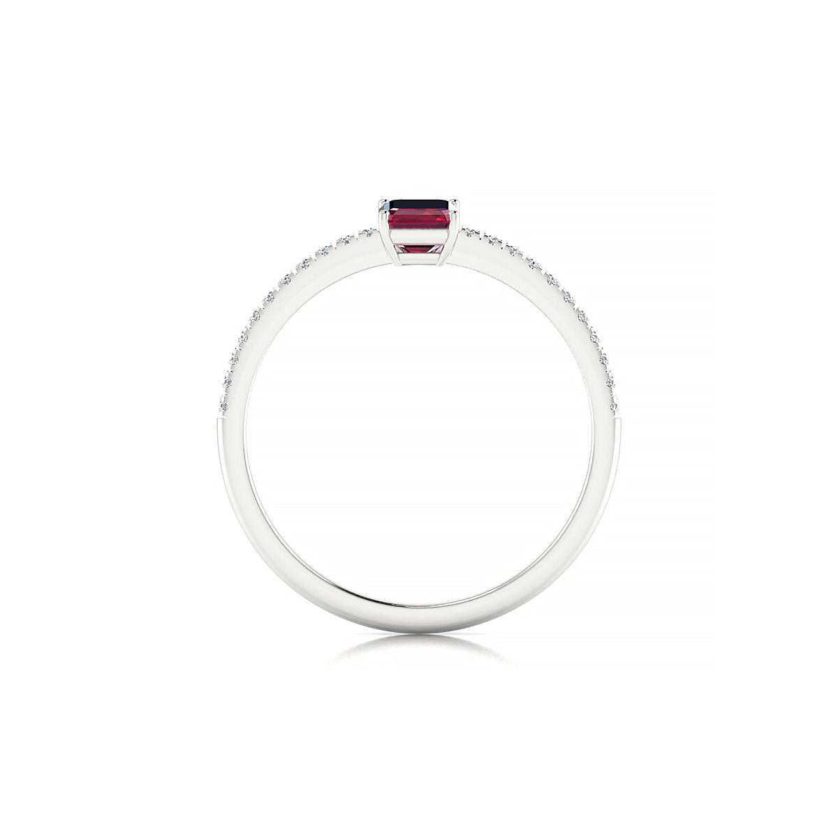 Timeless | 18k White Gold 6 x 4 mm Emerald Ruby Ring