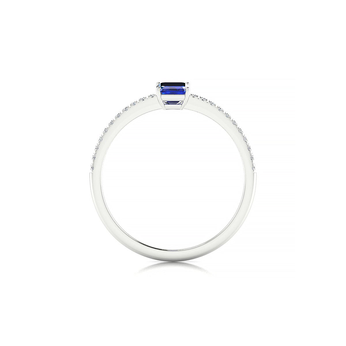 Timeless | 18k White Gold 6 x 4 mm Emerald Sapphire Ring