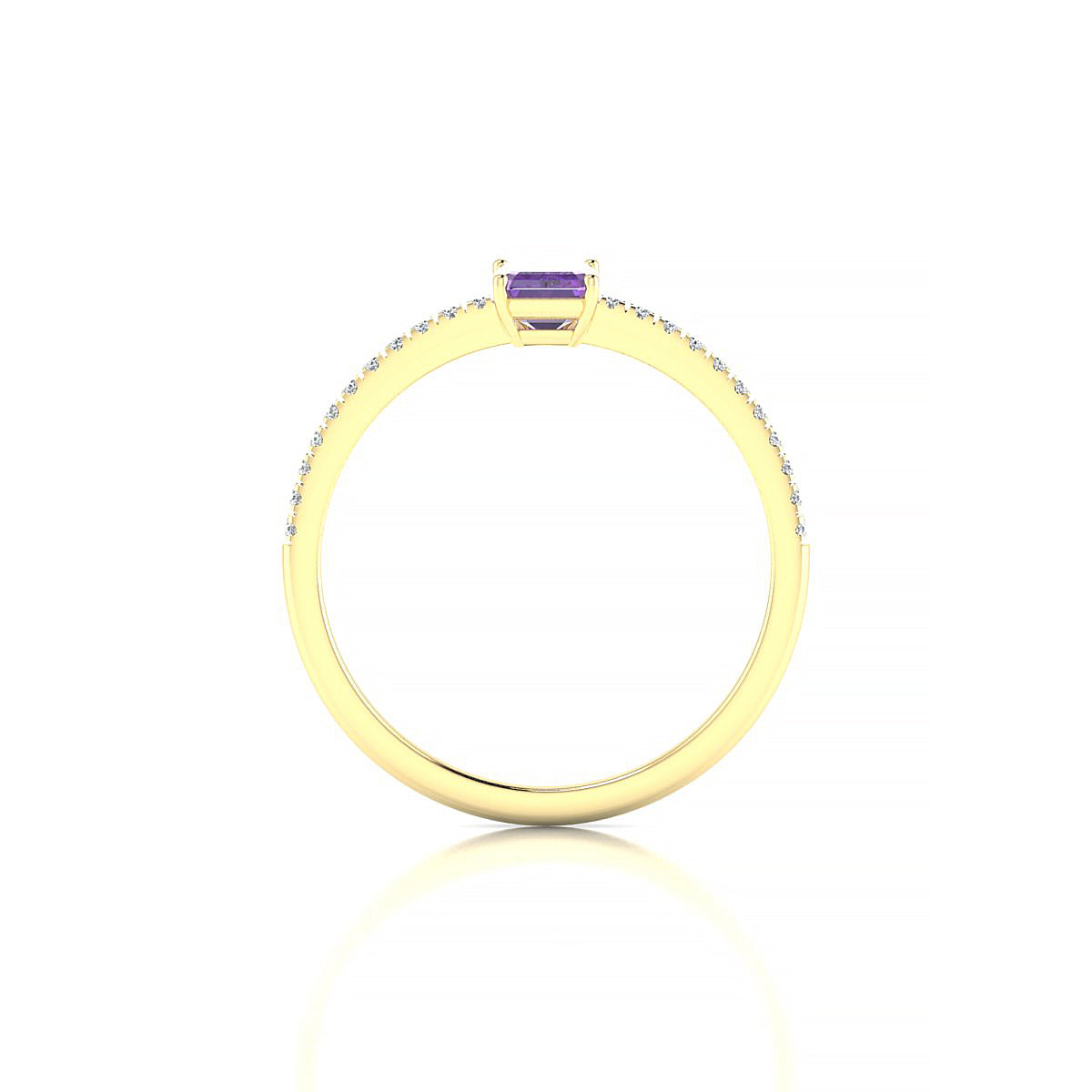 Timeless | 18k Yellow Gold 6 x 4 mm Emerald Amethyst Ring