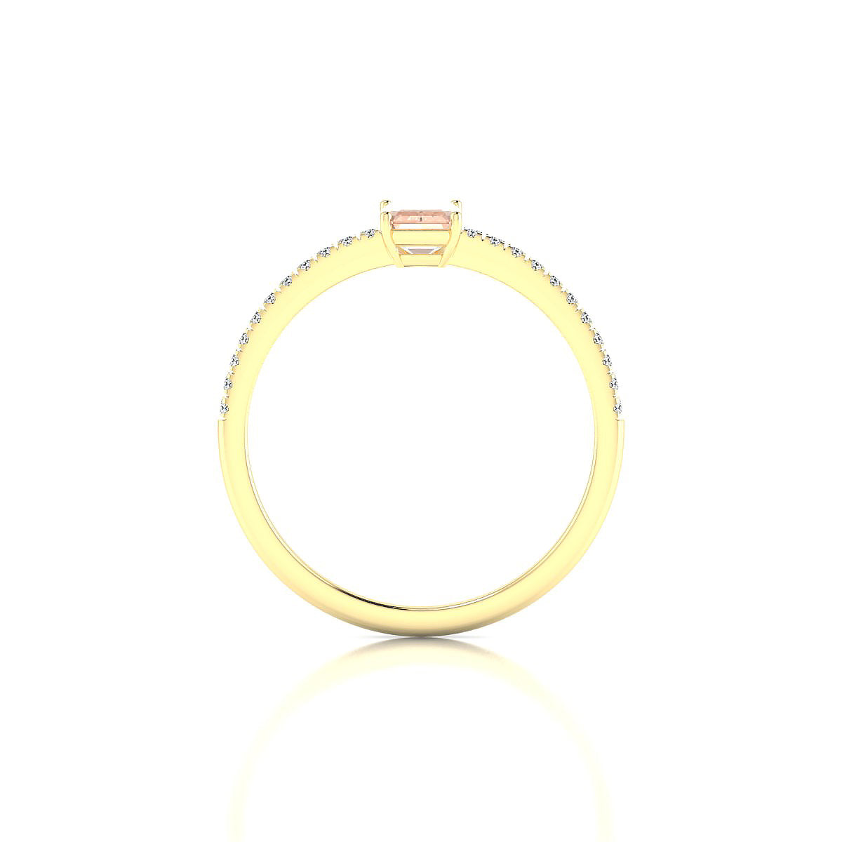 Timeless | 18k Yellow Gold 6 x 4 mm Emerald Morganite Ring