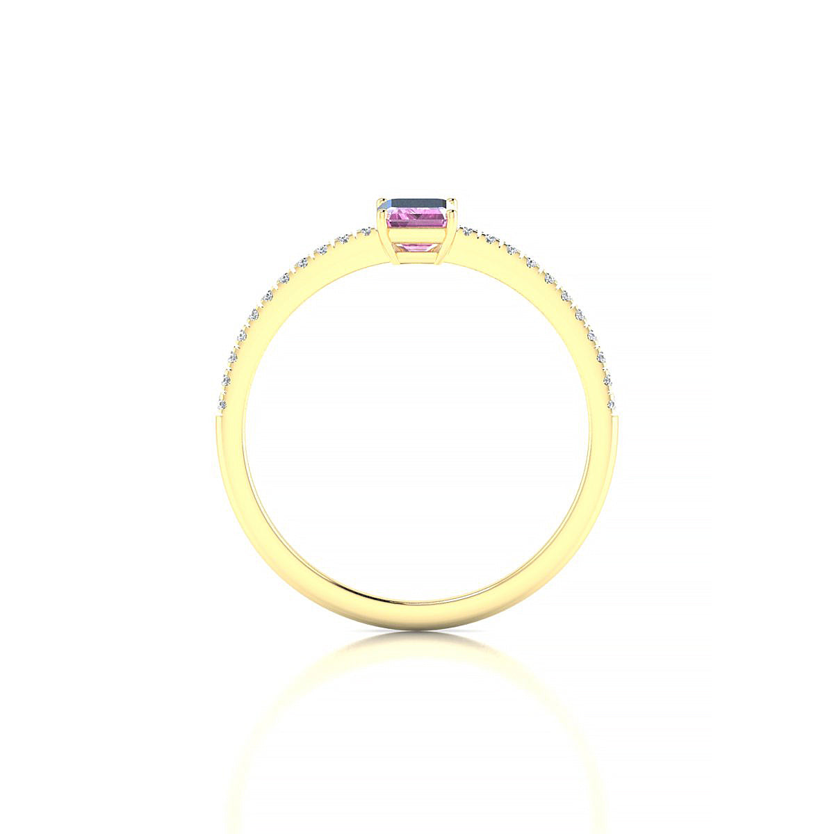 Timeless | 18k Yellow Gold 6 x 4 mm Emerald Pink Sapphire Ring