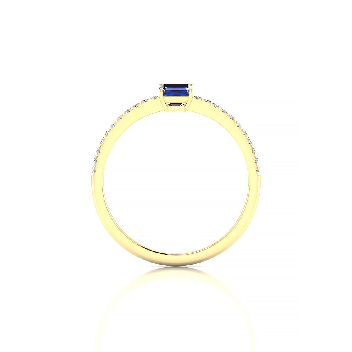 Timeless | 18k Yellow Gold 6 x 4 mm Emerald Sapphire Ring