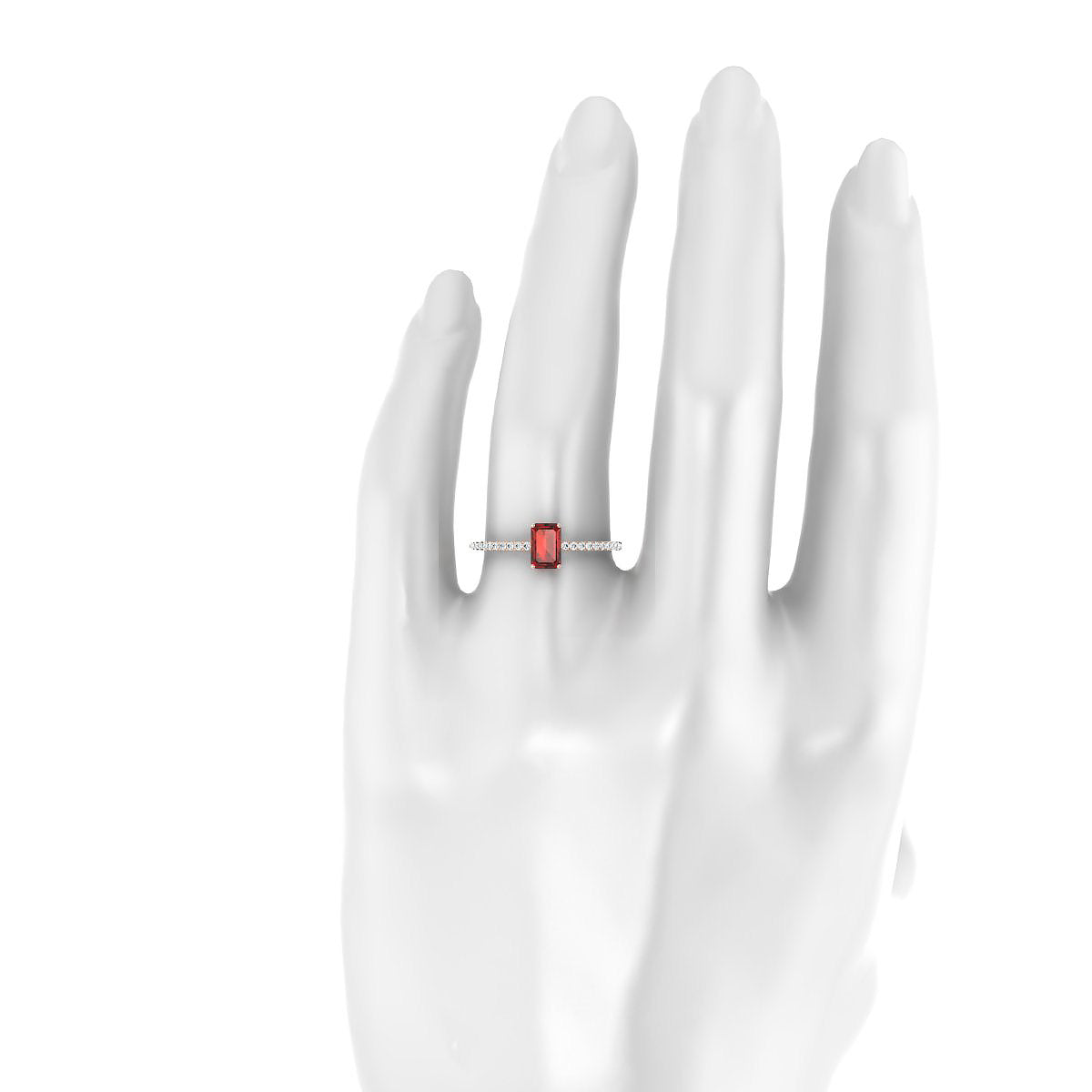 Timeless | 18k Rose Gold 6 x 4 mm Emerald Garnet Ring