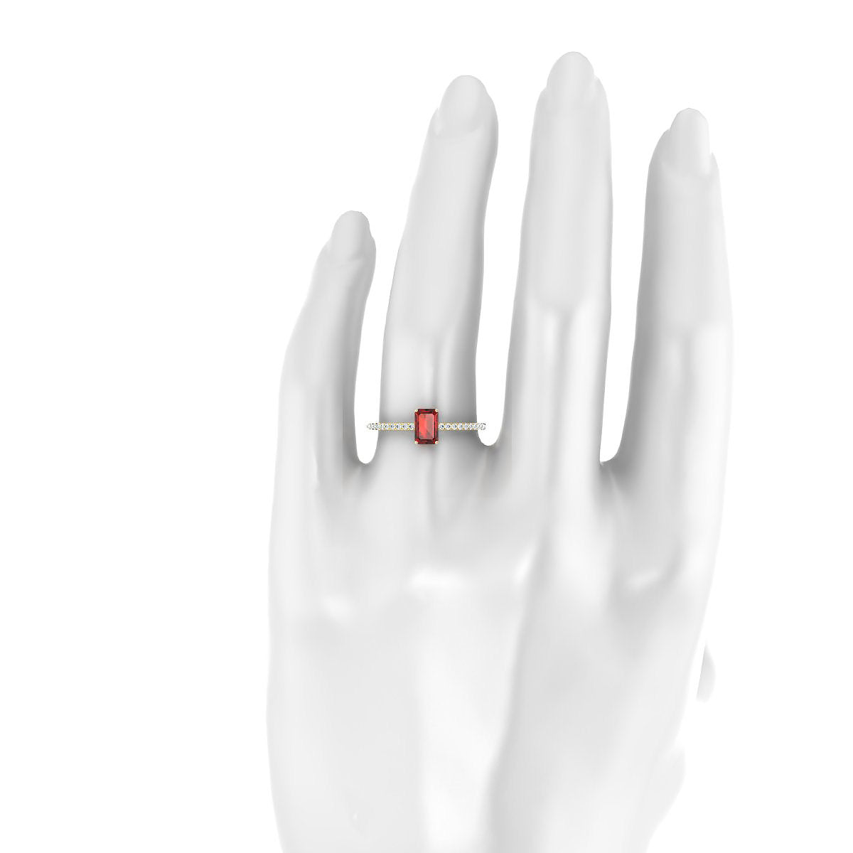 Timeless | 18k Yellow Gold 6 x 4 mm Emerald Garnet Ring