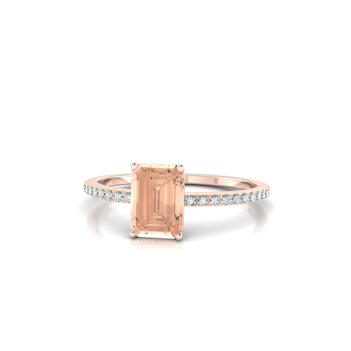 Timeless | 18k Rose Gold 7 x 5 mm Emerald Morganite Ring
