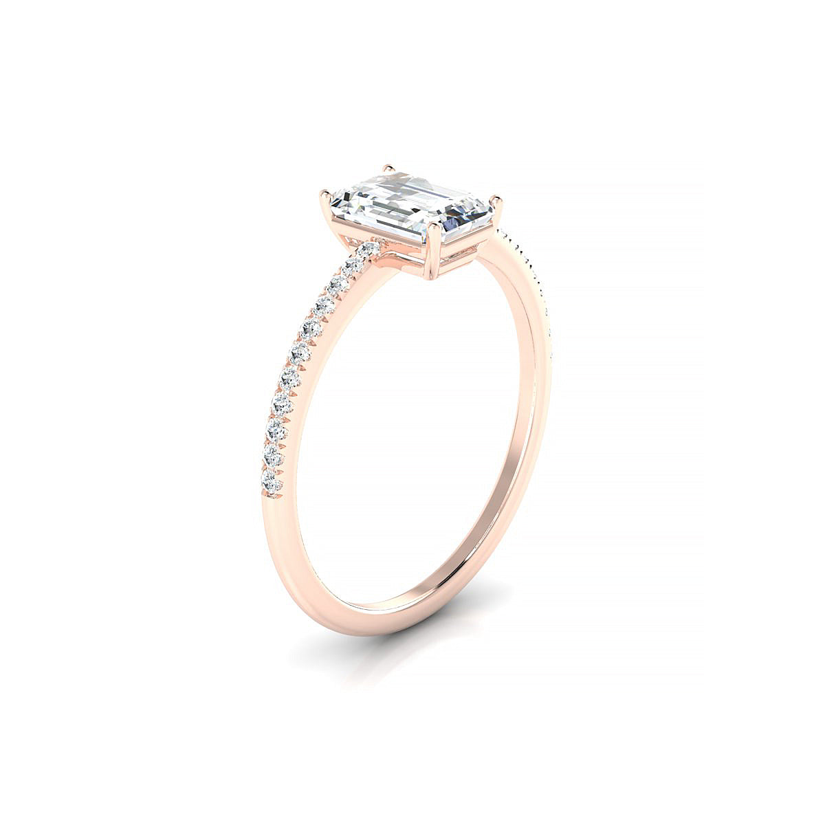 Timeless | 18k Rose Gold 7 x 5 mm Emerald Diamond Ring