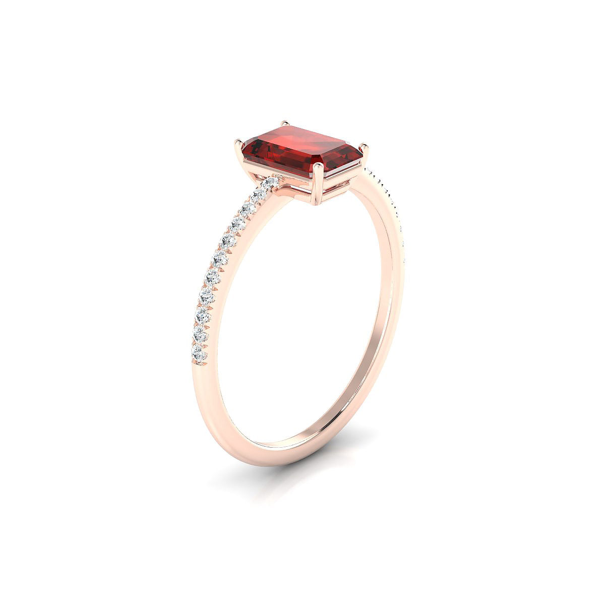 Timeless | 18k Rose Gold 7 x 5 mm Emerald Garnet Ring