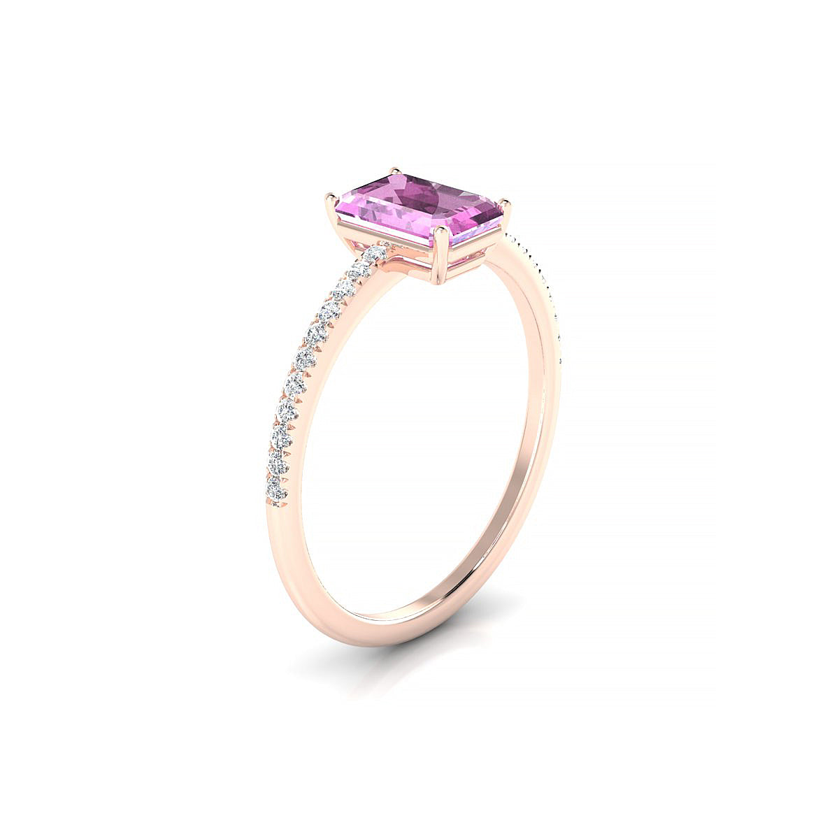 Timeless | 18k Rose Gold 7 x 5 mm Emerald Pink Sapphire Ring