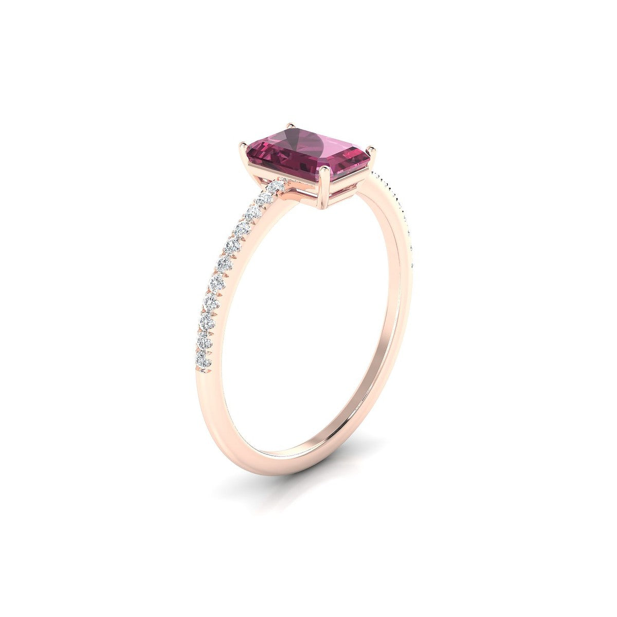 Timeless | 18k Rose Gold 7 x 5 mm Emerald Rhodolite Ring