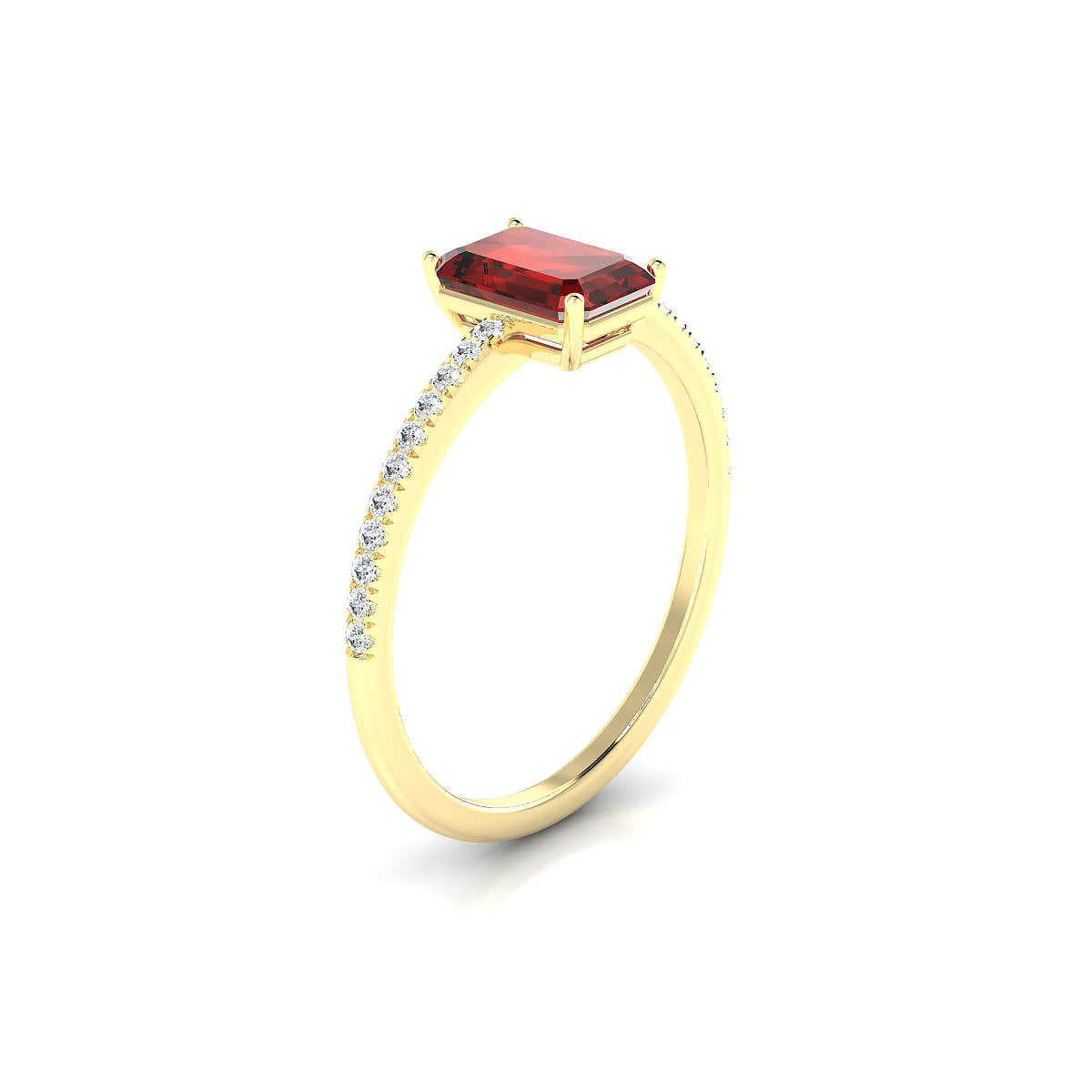 Timeless | 18k Yellow Gold 7 x 5 mm Emerald Garnet Ring