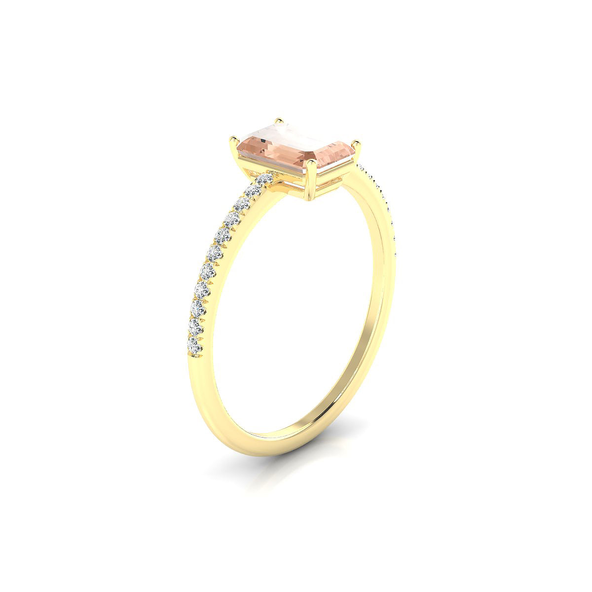 Timeless | 18k Yellow Gold 7 x 5 mm Emerald Morganite Ring