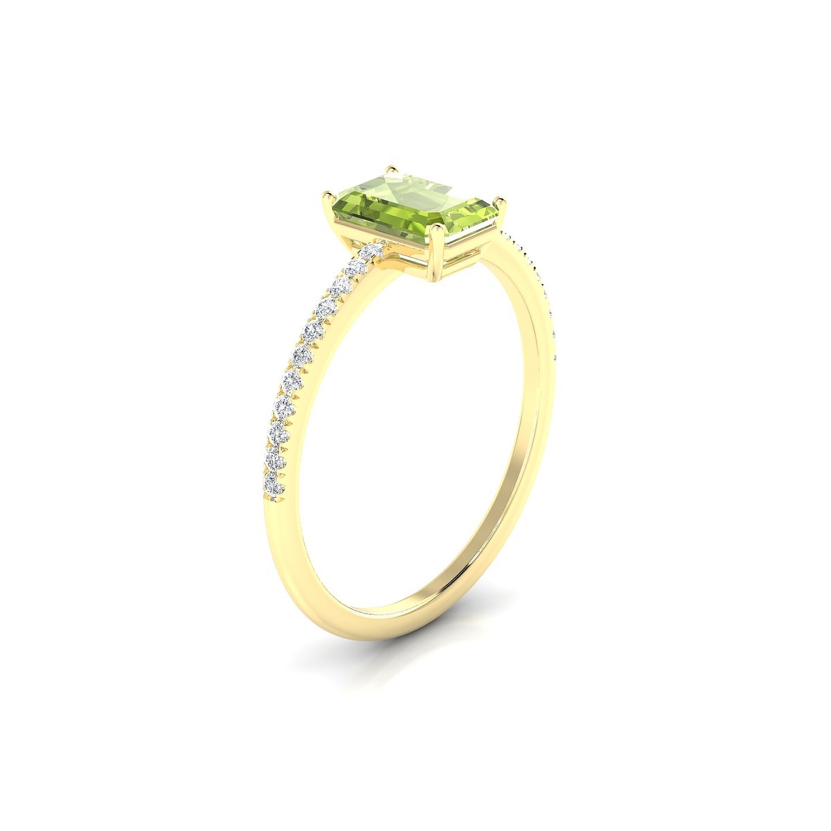 Timeless | 18k Yellow Gold 7 x 5 mm Emerald Peridot Ring