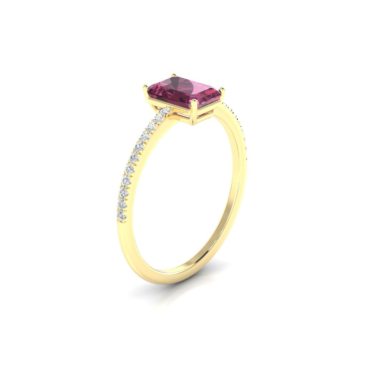 Timeless | 18k Yellow Gold 7 x 5 mm Emerald Rhodolite Ring