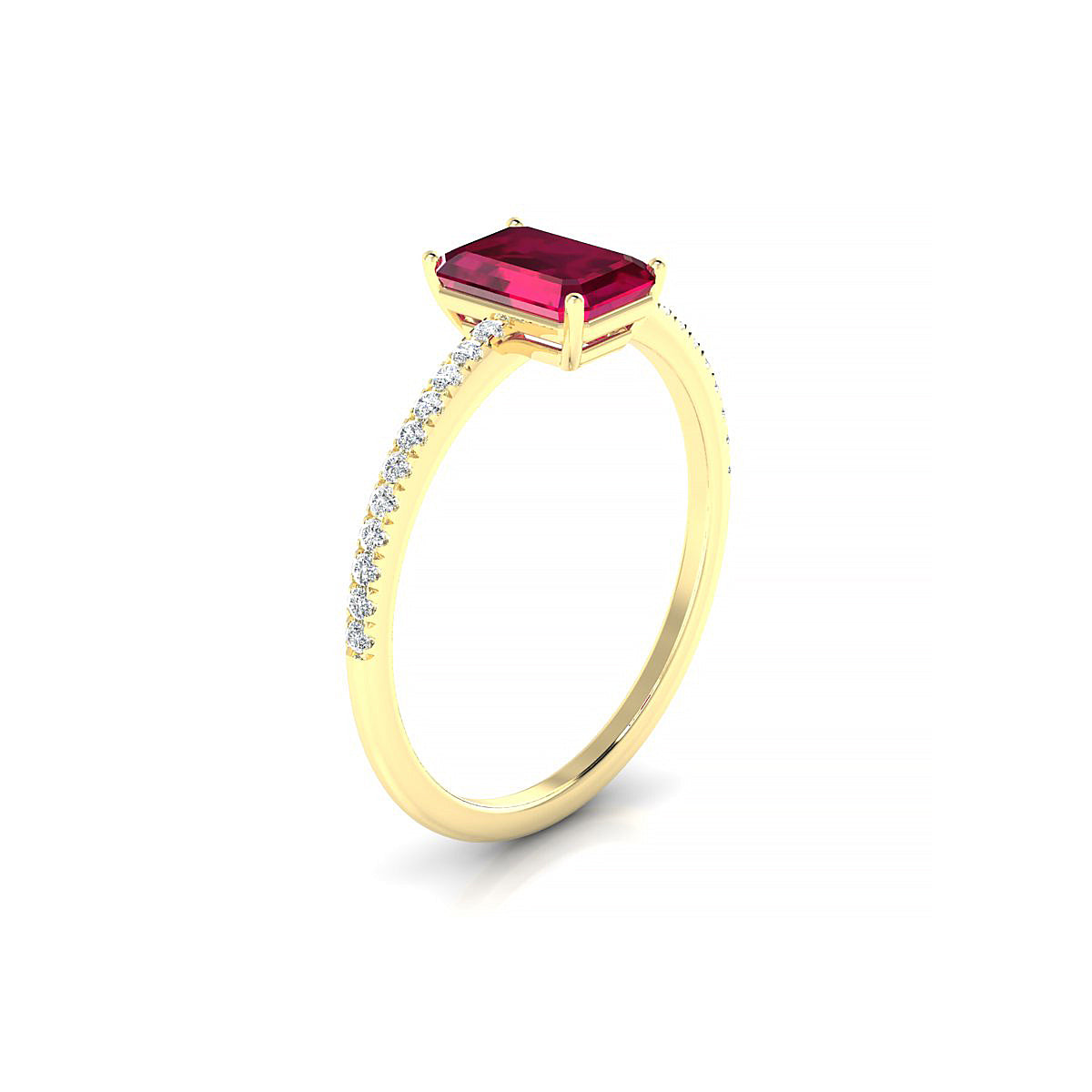 Timeless | 18k Yellow Gold 7 x 5 mm Emerald Ruby Ring