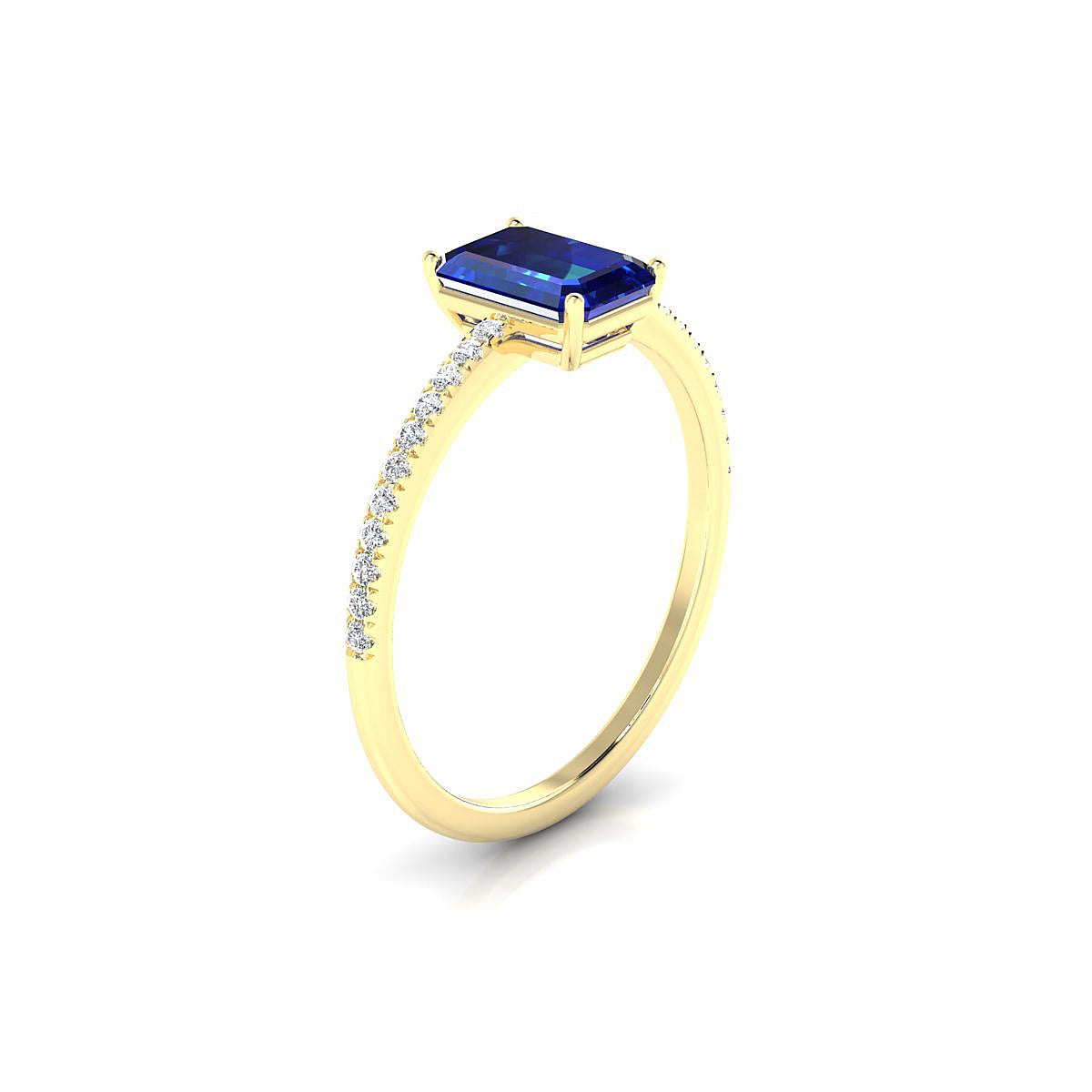 Timeless | 18k Yellow Gold 7 x 5 mm Emerald Sapphire Ring