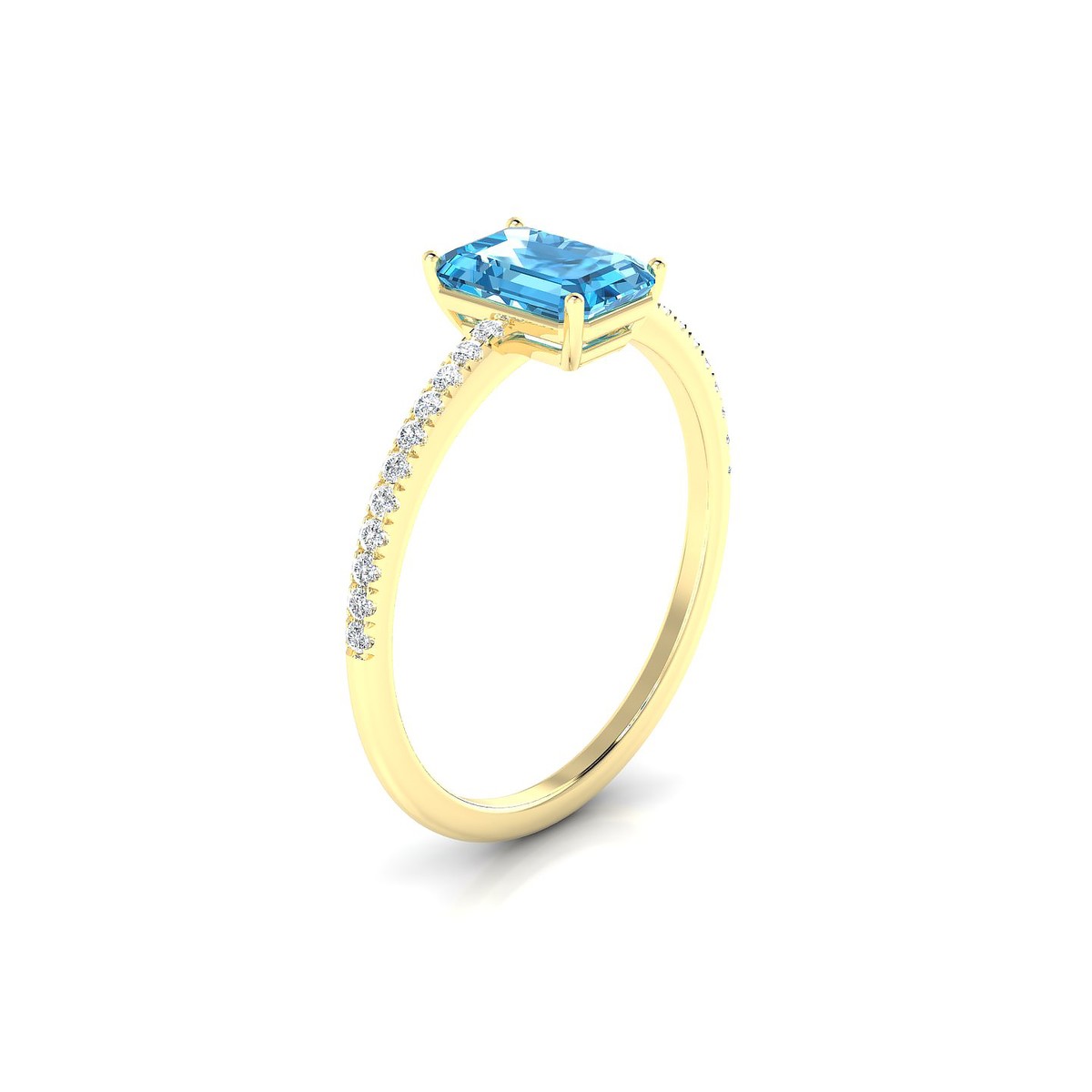Timeless | 18k Yellow Gold 7 x 5 mm Emerald Topaz Ring