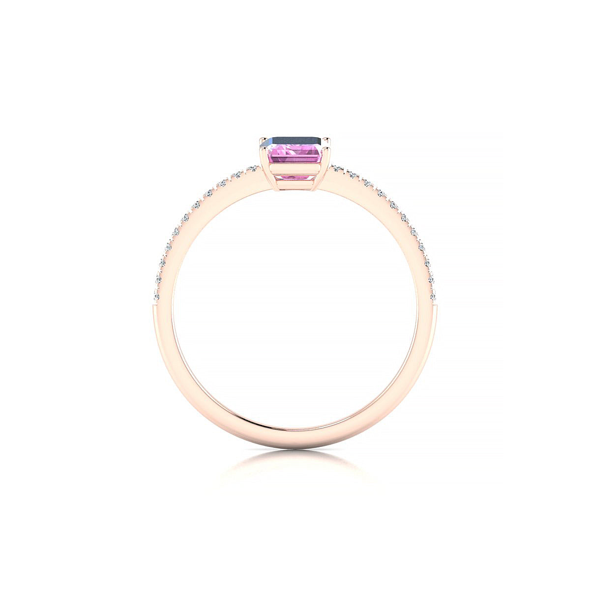 Timeless | 18k Rose Gold 7 x 5 mm Emerald Pink Sapphire Ring