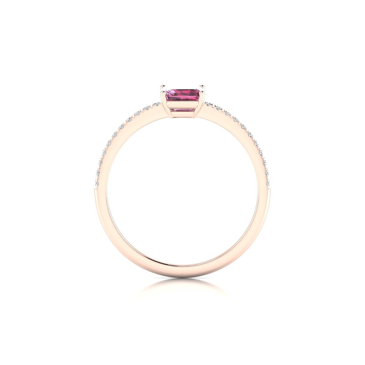 Timeless | 18k Rose Gold 7 x 5 mm Emerald Rhodolite Ring