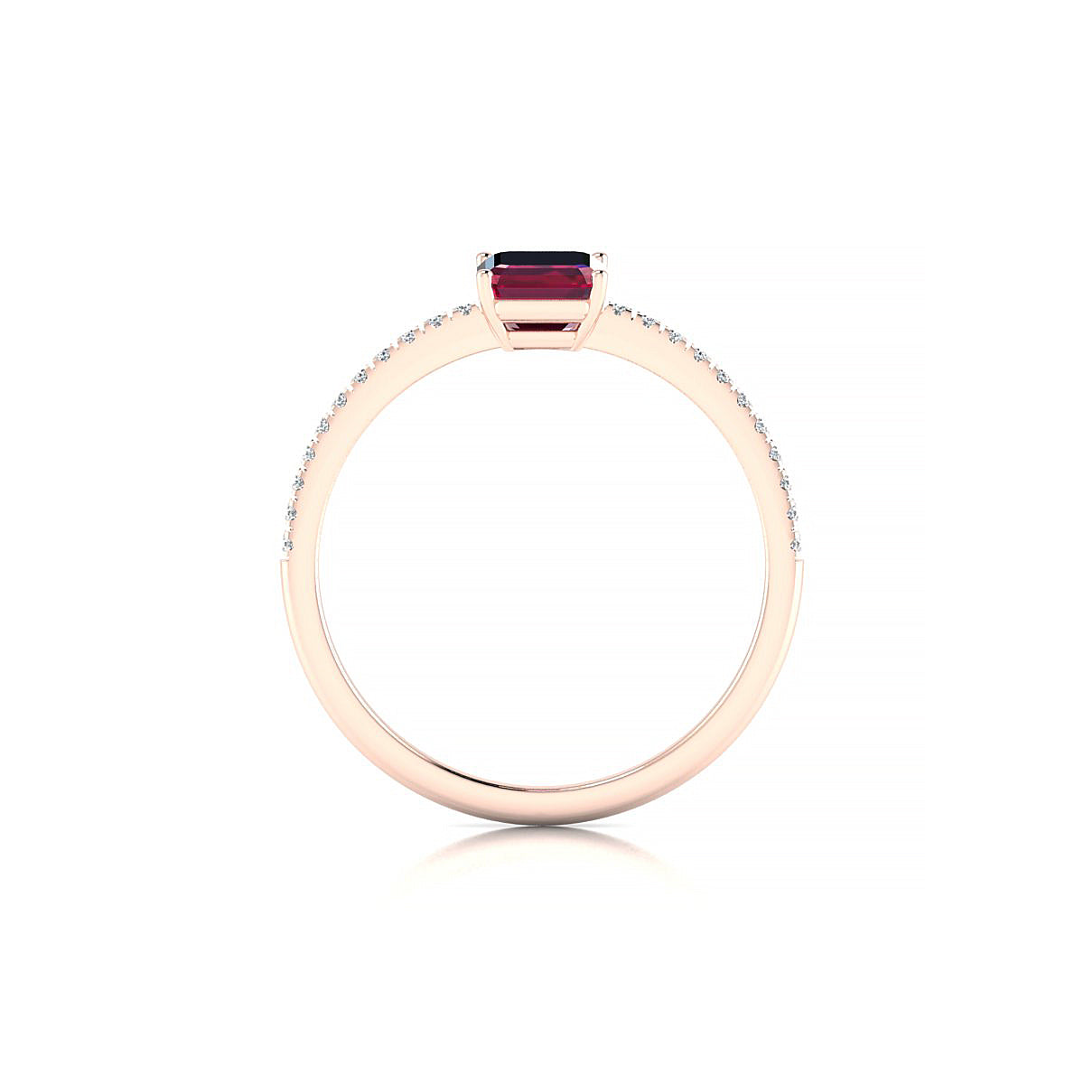 Timeless | 18k Rose Gold 7 x 5 mm Emerald Ruby Ring