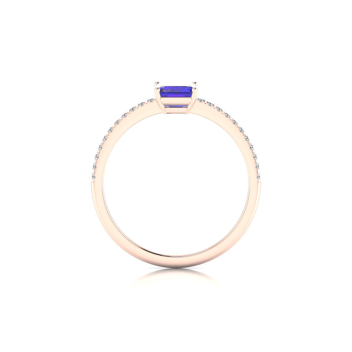 Timeless | 18k Rose Gold 7 x 5 mm Emerald Tanzanite Ring