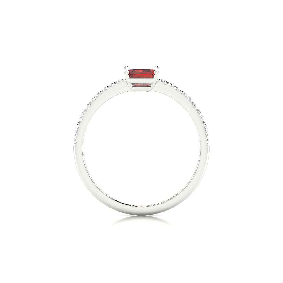 Timeless | 18k White Gold 7 x 5 mm Emerald Garnet Ring