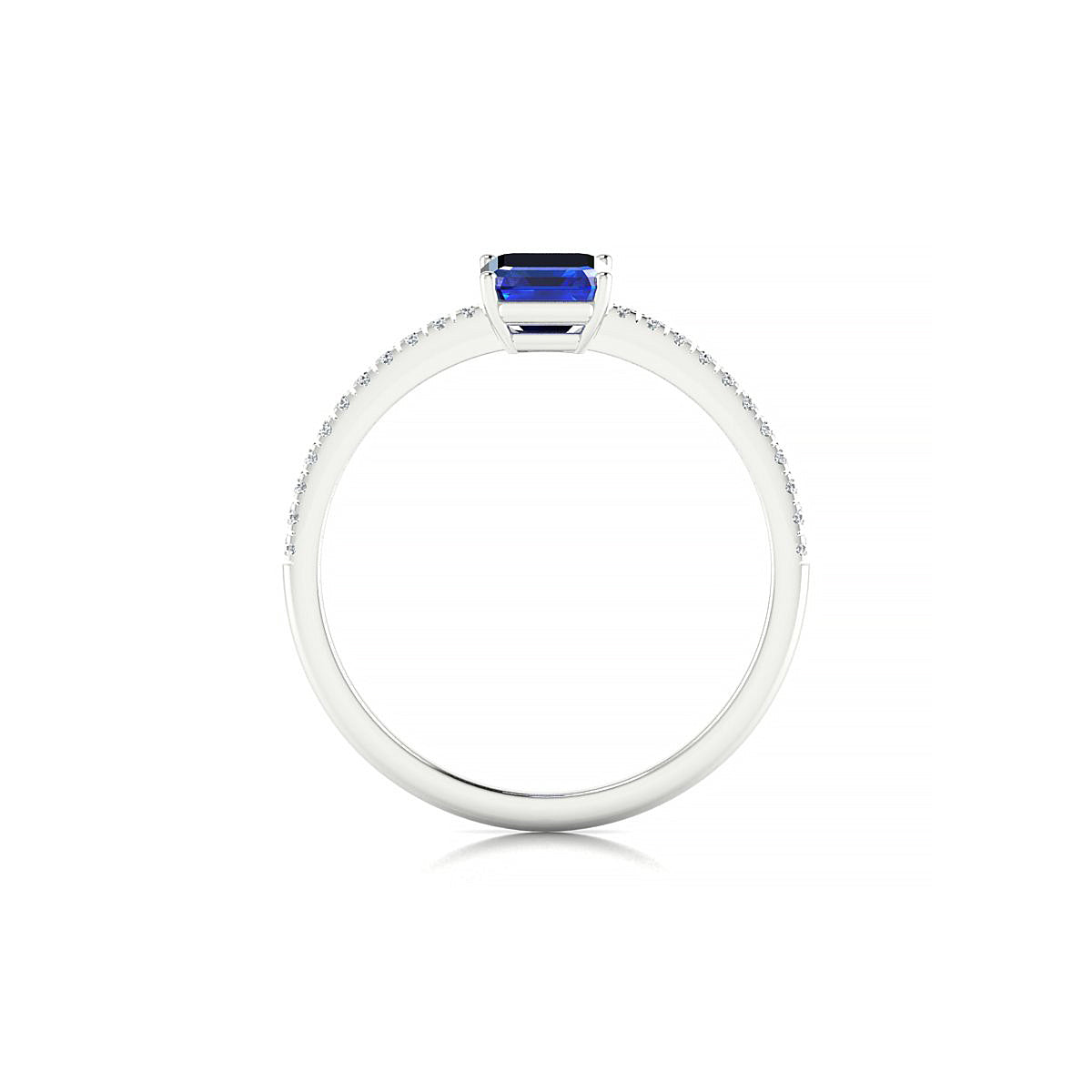 Timeless | 18k White Gold 7 x 5 mm Emerald Sapphire Ring