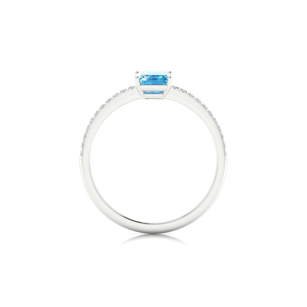 Timeless | 18k White Gold 7 x 5 mm Emerald Topaz Ring