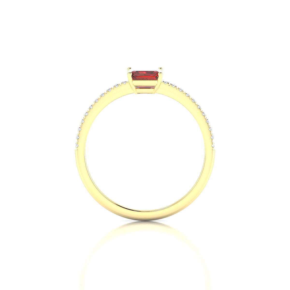 Timeless | 18k Yellow Gold 7 x 5 mm Emerald Garnet Ring