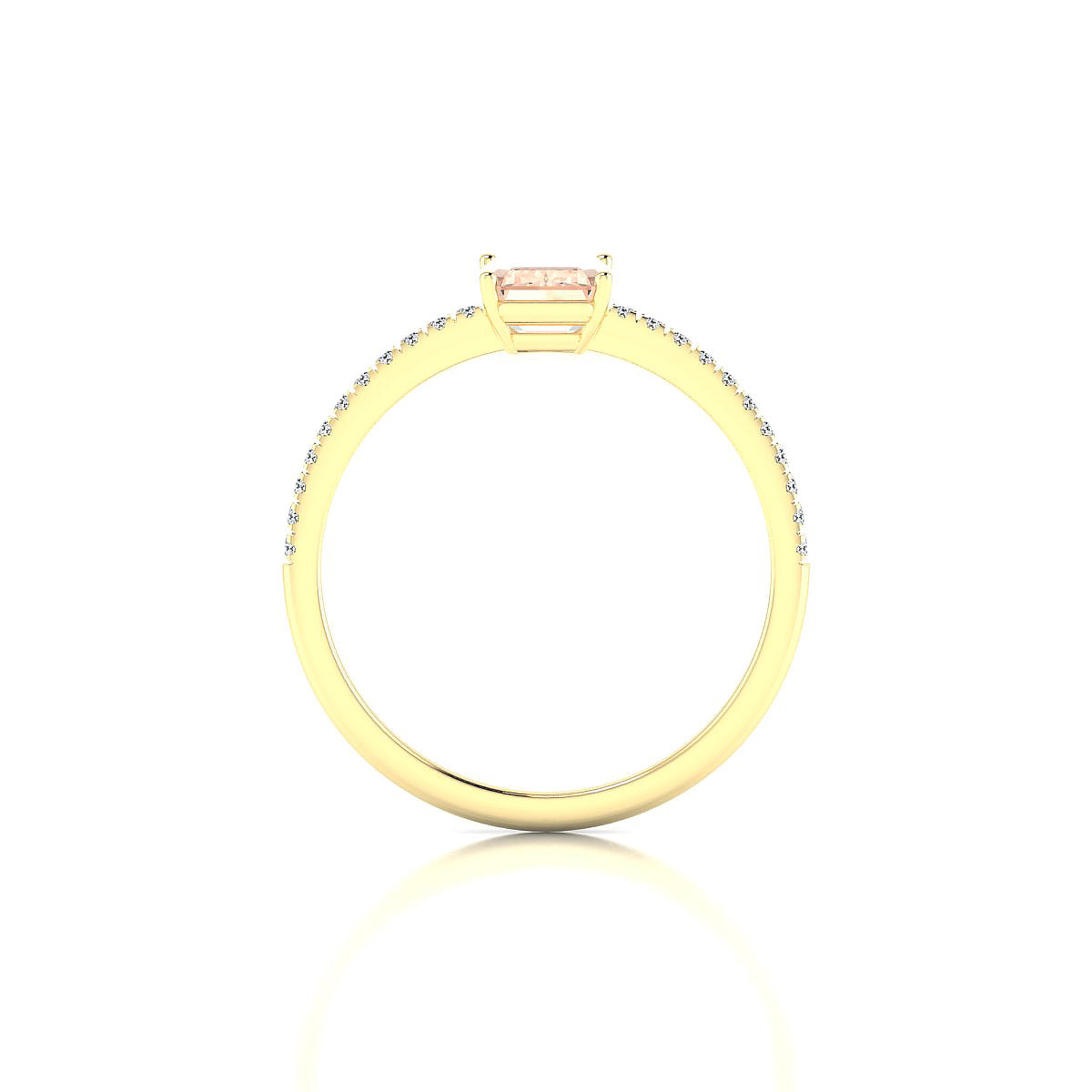 Timeless | 18k Yellow Gold 7 x 5 mm Emerald Morganite Ring