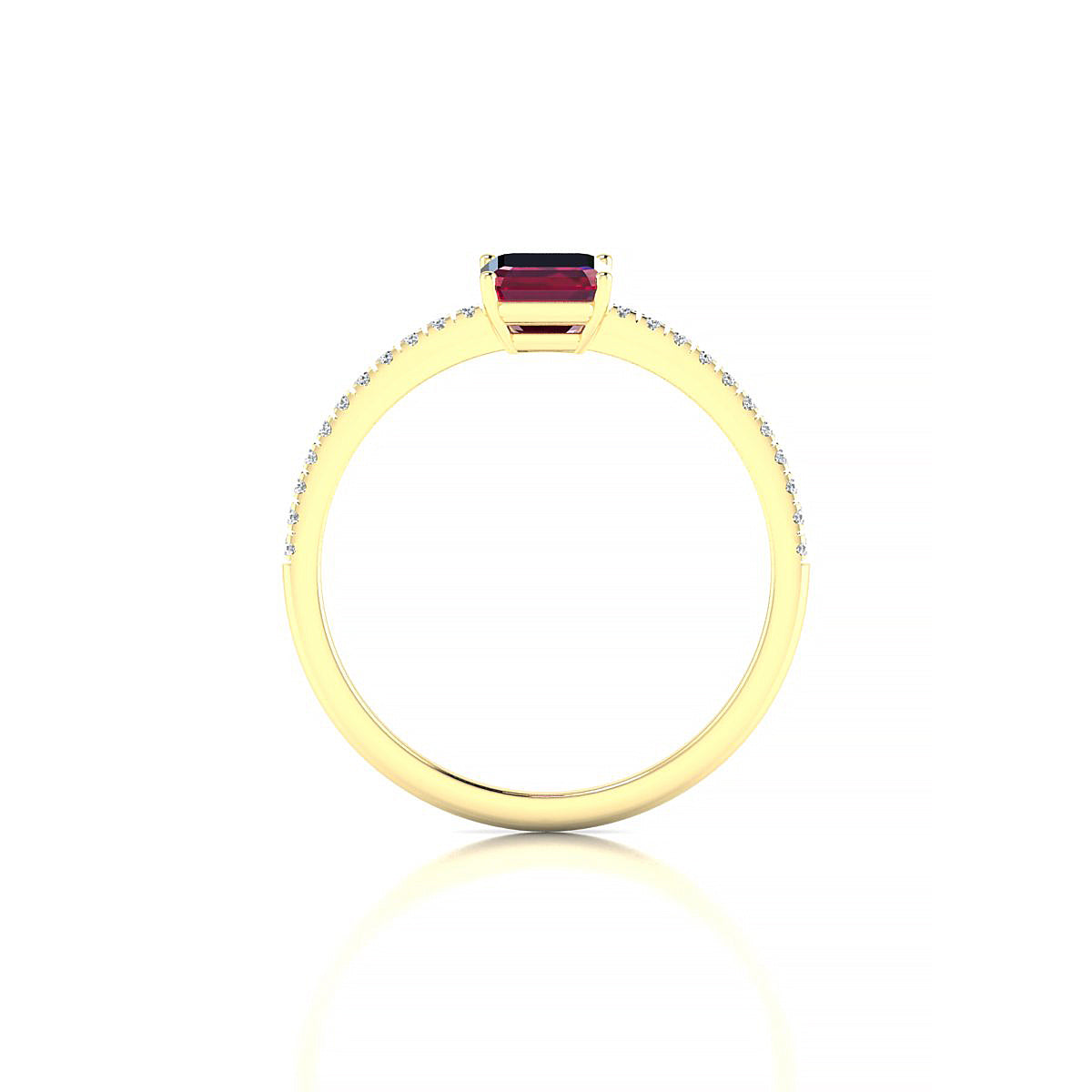 Timeless | 18k Yellow Gold 7 x 5 mm Emerald Ruby Ring